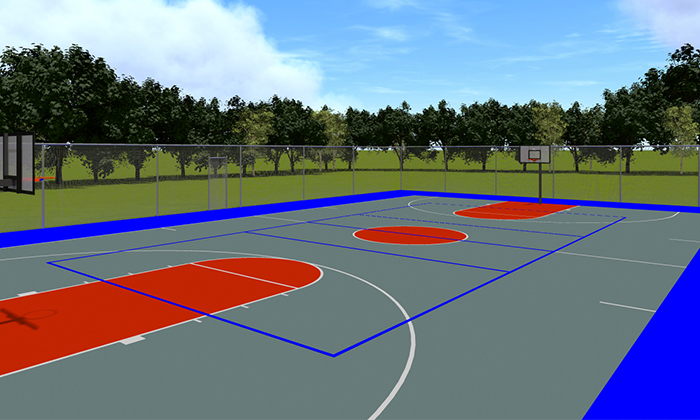 Multisport court with Basketball Line